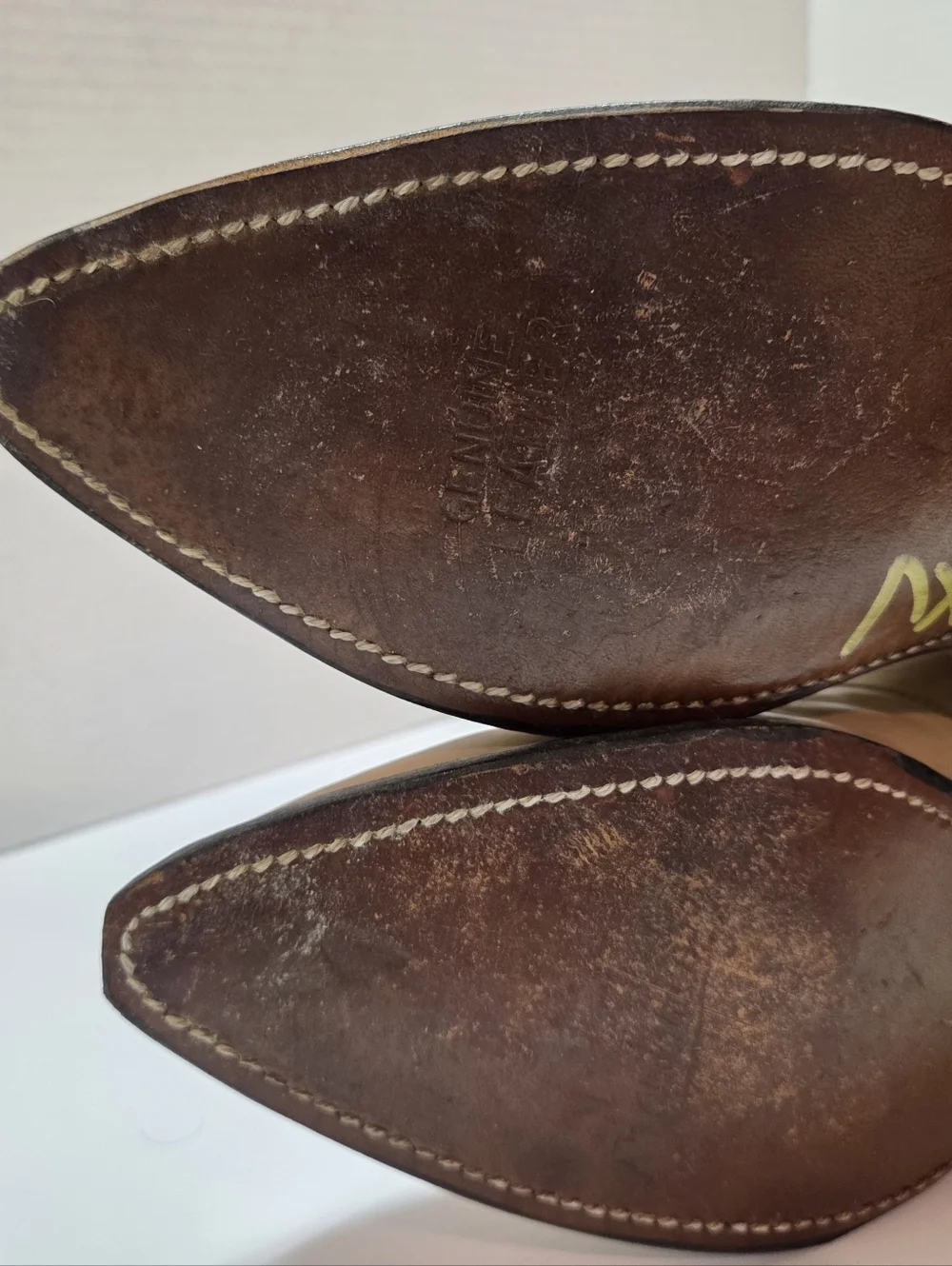 Vintage Abilene Tan Leather Cowboy Boots Men's 7.5 / Women's 9